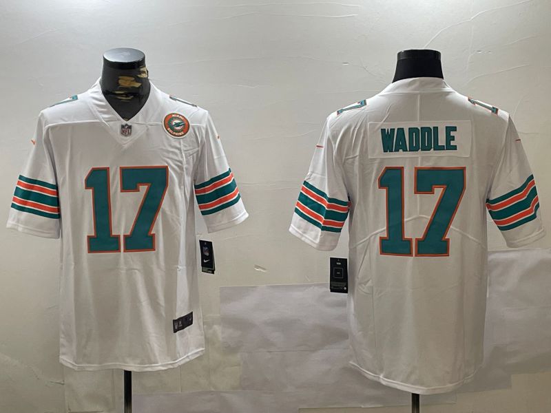 Men Miami Dolphins #17 Waddle White 2024 Nike Limited NFL Jersey style 2